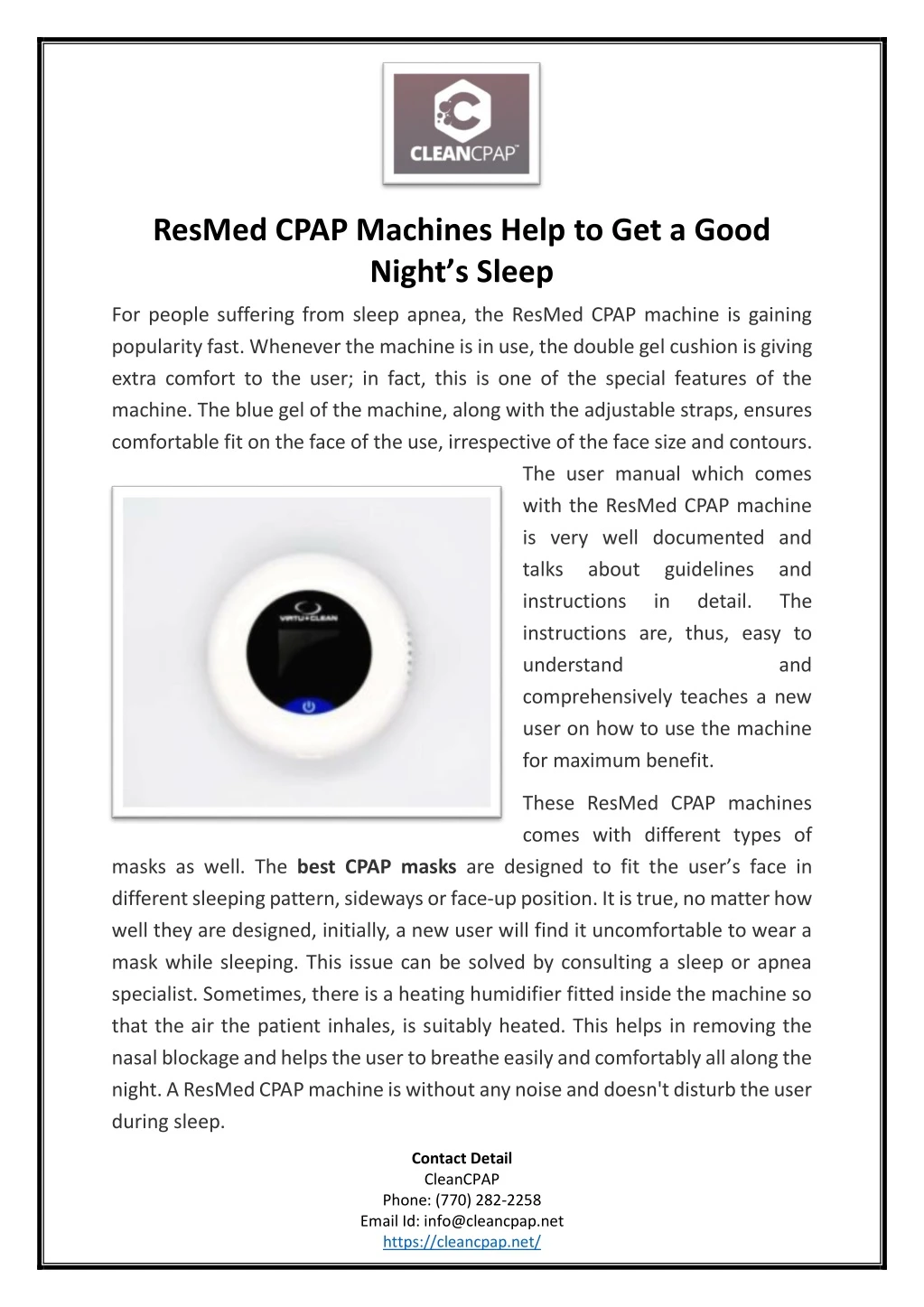 resmed cpap machines help to get a good night