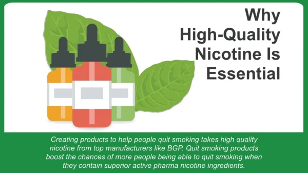 Why High-Quality Nicotine Is Essential