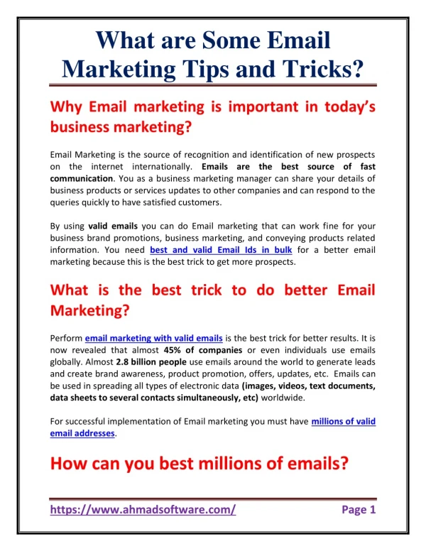 what are some email marketing tips and tricks