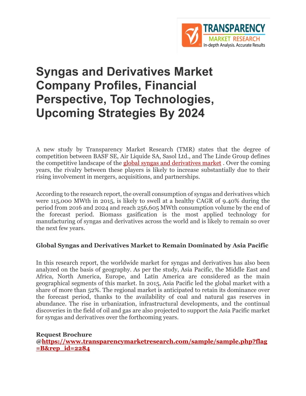 syngas and derivatives market company profiles