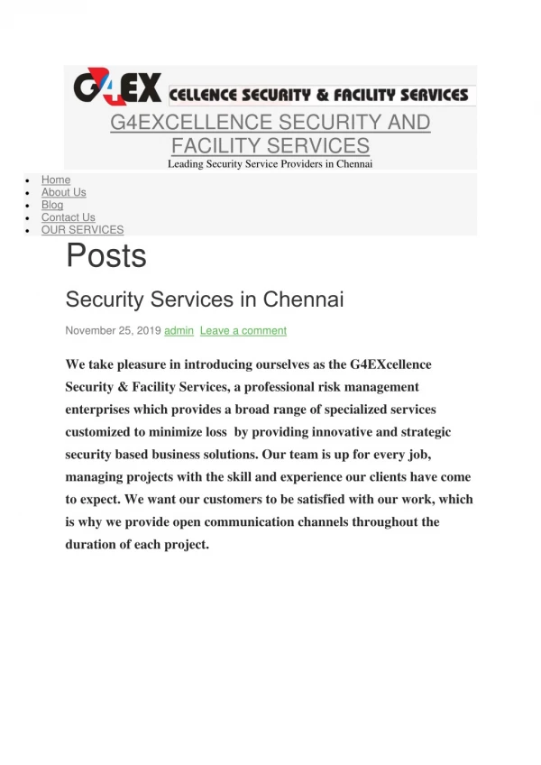 G4Excellence Security and Facility Services