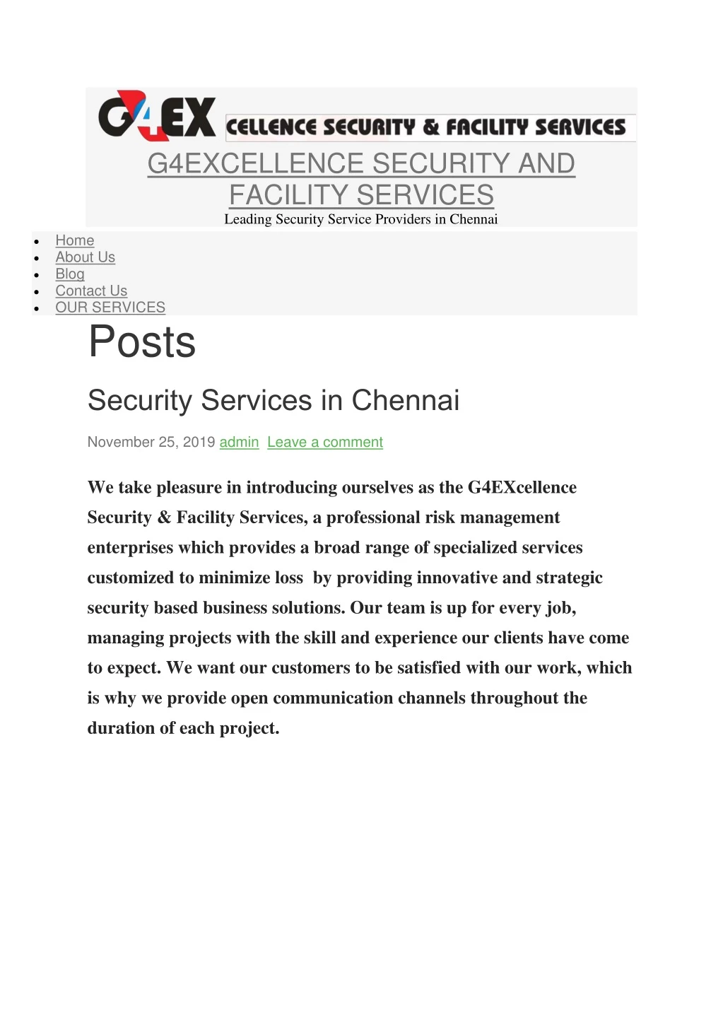 g4excellence security and facility services