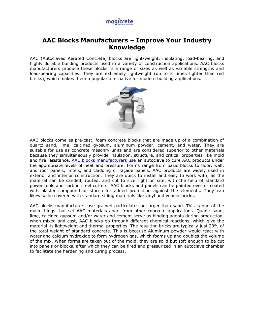 aac blocks manufacturers improve your industry