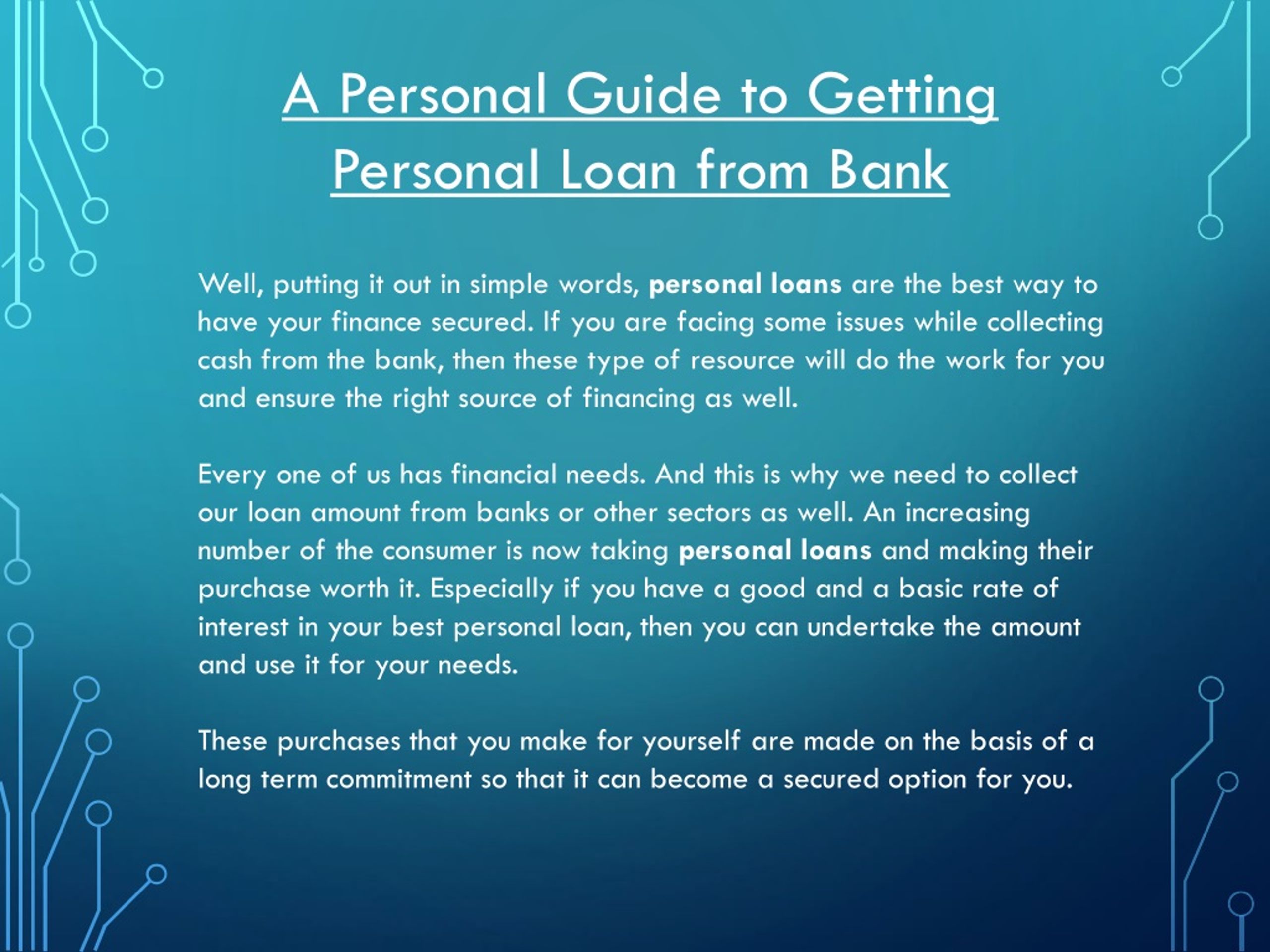 PPT - A Personal Guide to Getting Personal Loan from Bank PowerPoint ...