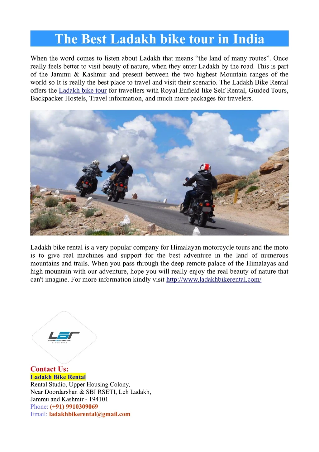 the best ladakh bike tour in india