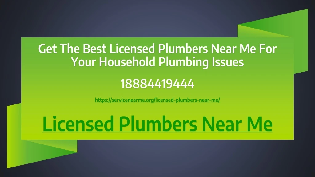 licensed plumbers near me