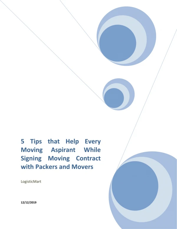 5 Tips that Help Every Moving Aspirant While Signing Moving Contract with Packers and Movers