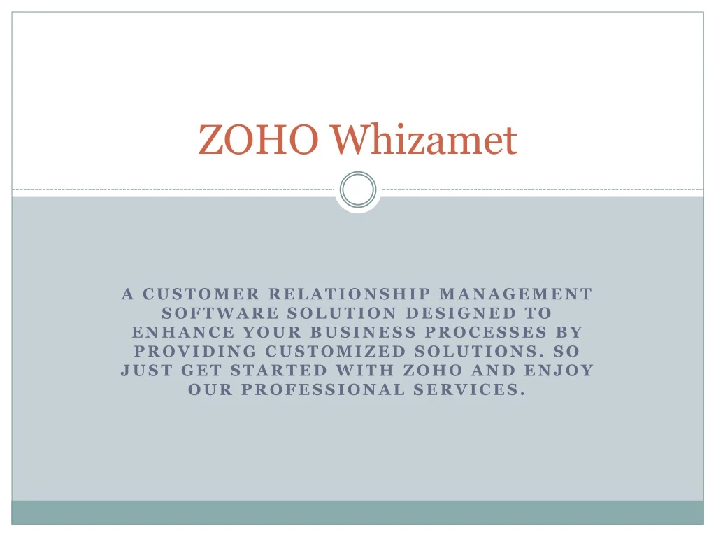 zoho whizamet