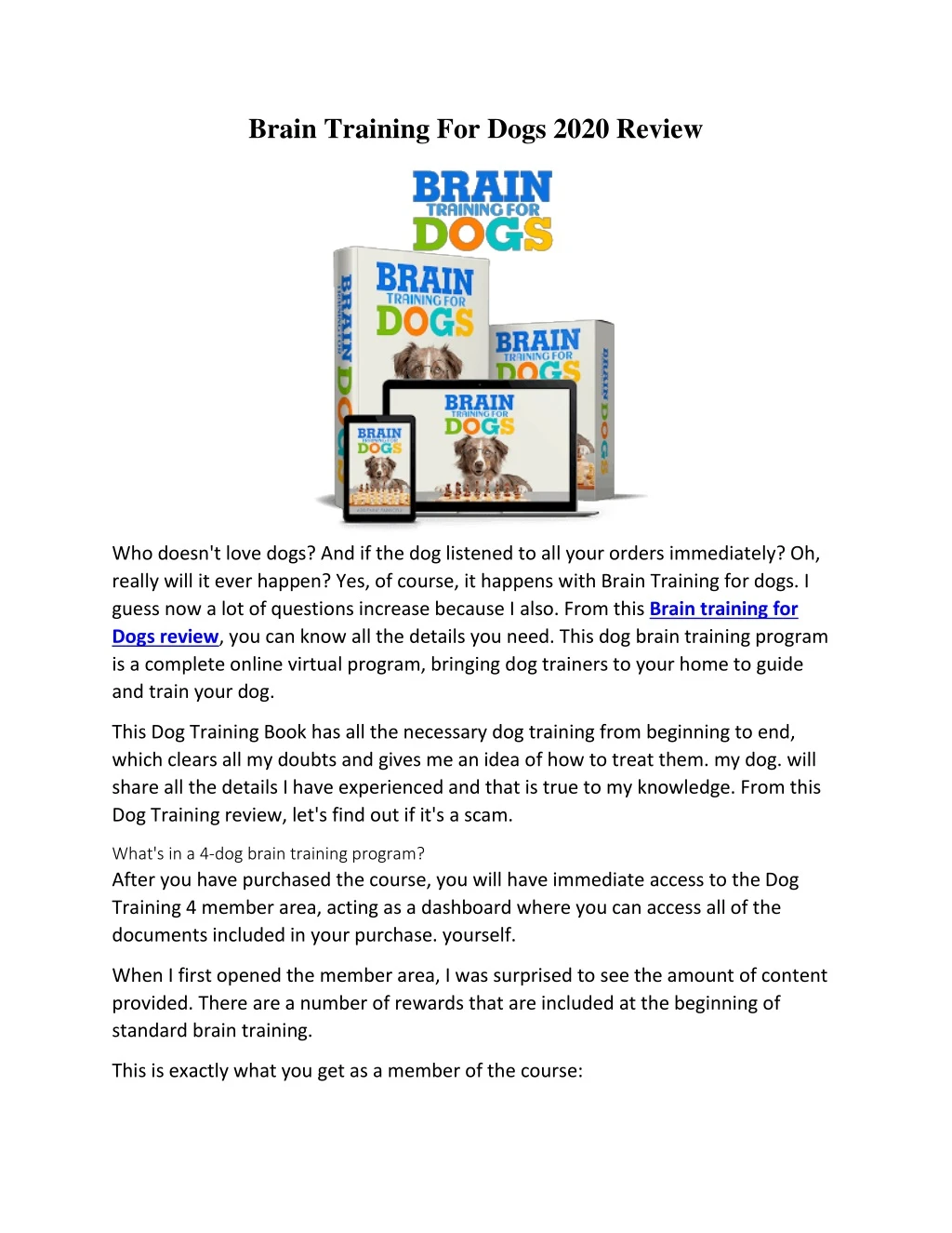 brain training for dogs 2020 review