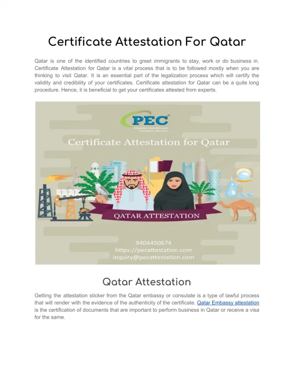 certificate attestation for qatar