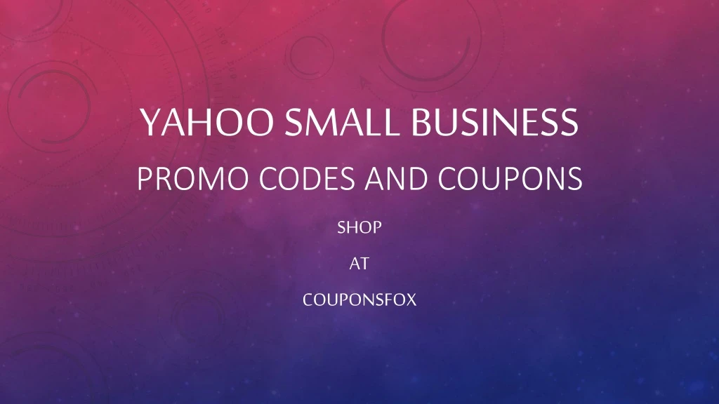 yahoo small business promo codes and coupons