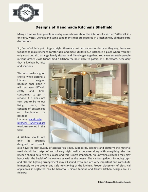 Designs of Handmade Kitchens Sheffield