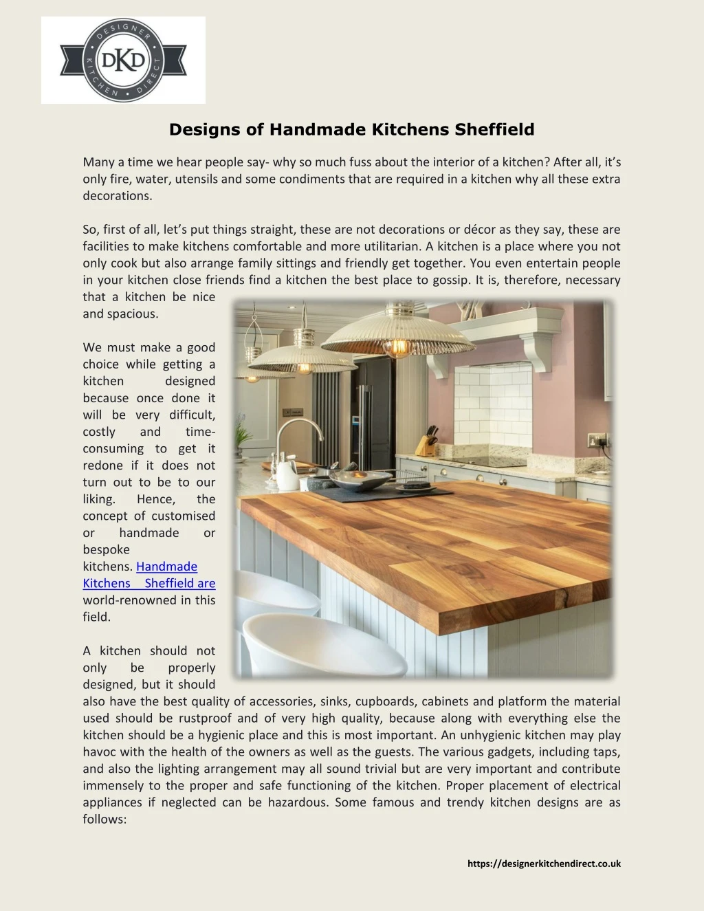 designs of handmade kitchens sheffield