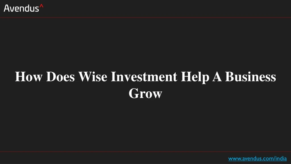 how does wise investment help a business grow