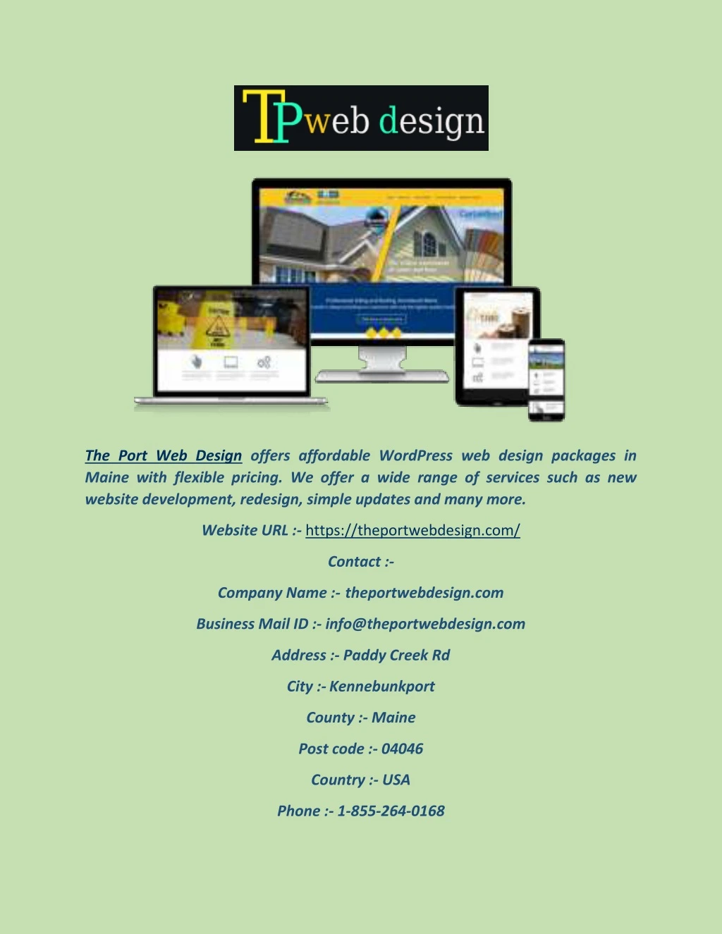 the port web design offers affordable wordpress