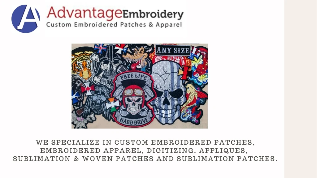 we specialize in custom embroidered patches