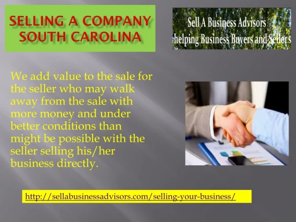 Selling A Company South Carolina