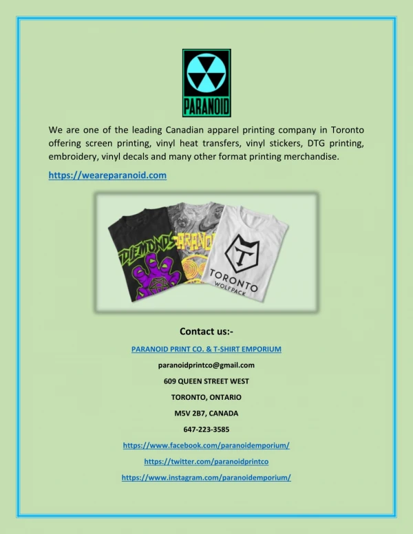 we are one of the leading canadian apparel