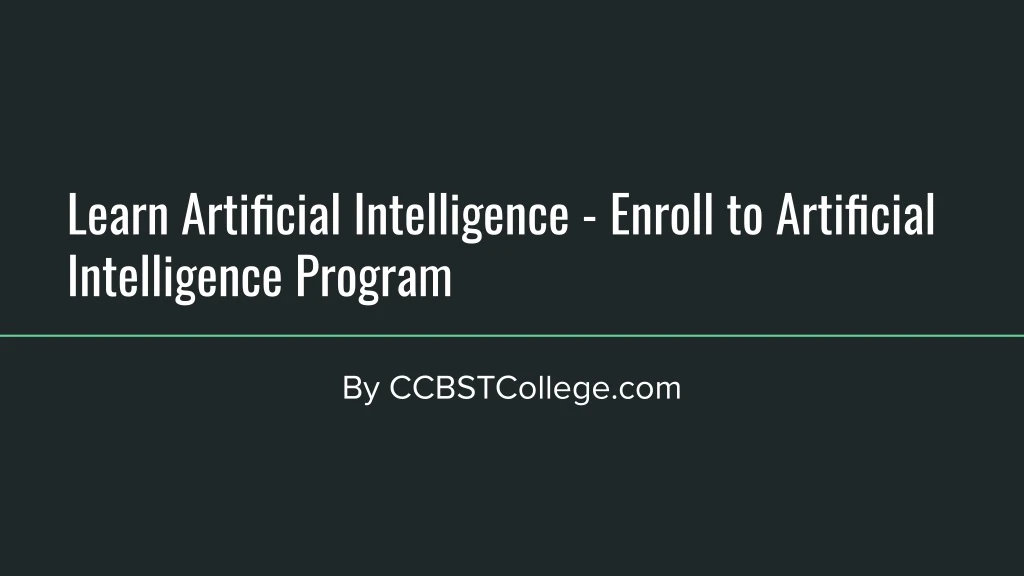 learn artificial intelligence enroll