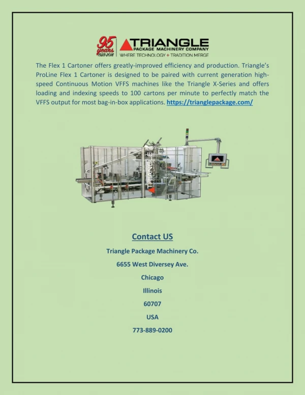 the flex 1 cartoner offers greatly improved