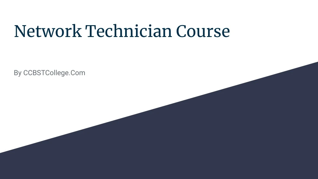 network technician course