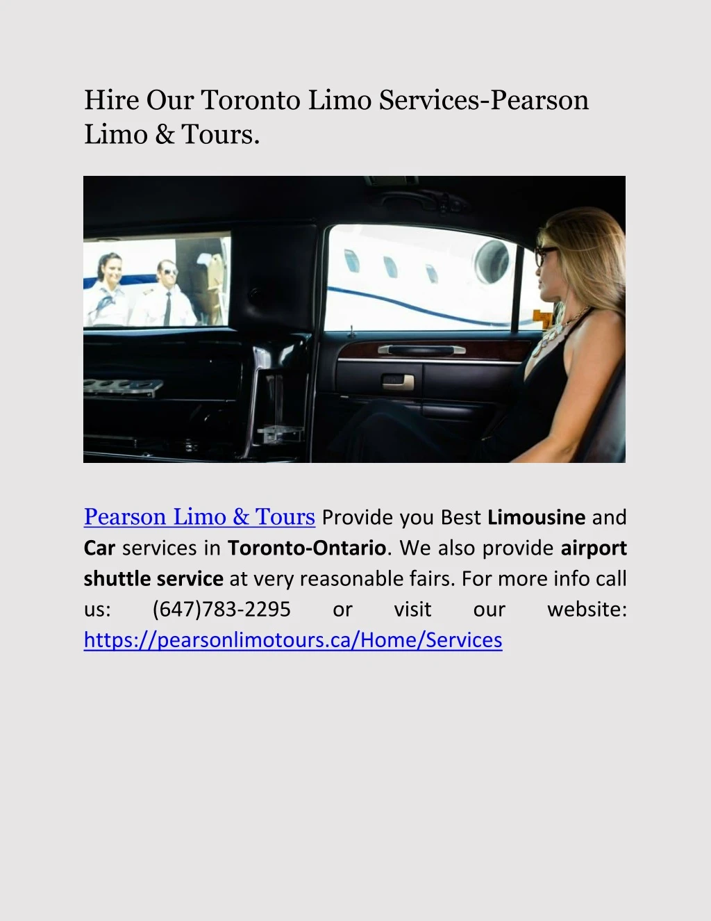 hire our toronto limo services pearson limo tours