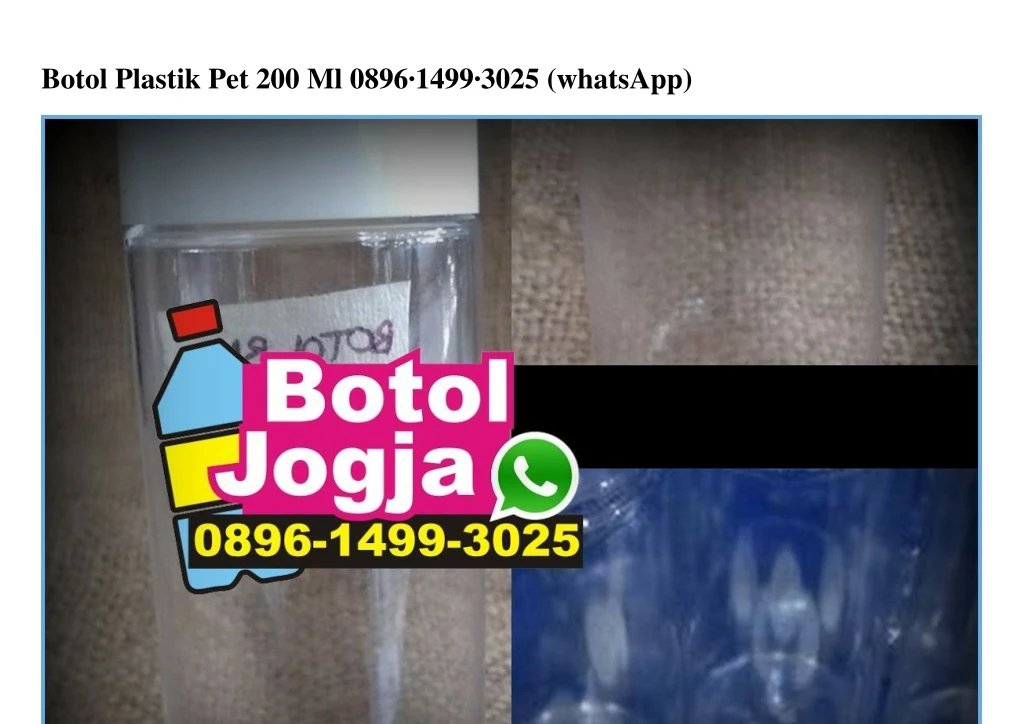 botol plastik pet 200 ml 0896 1499 3025 whatsapp