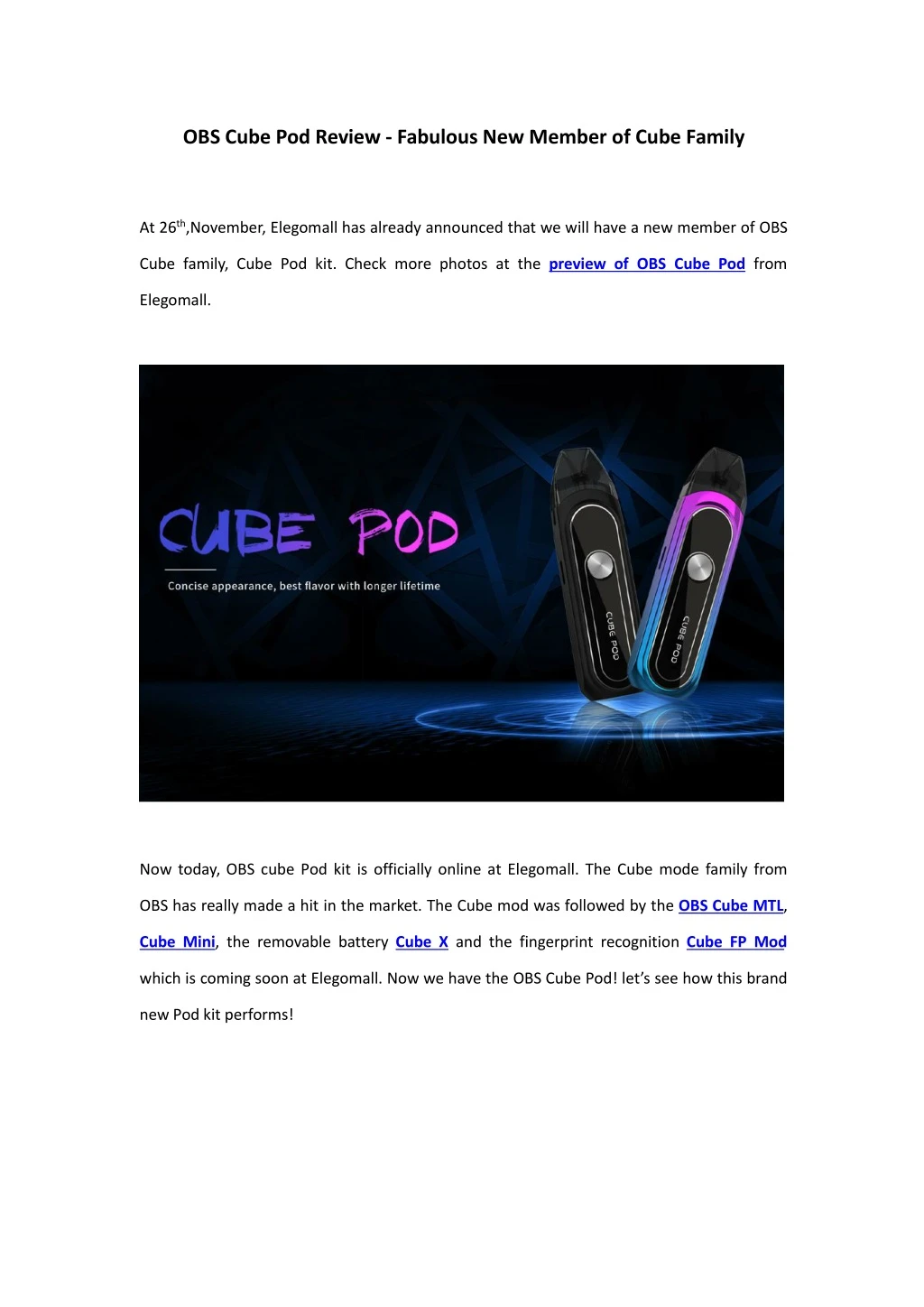 obs cube pod review fabulous new member of cube
