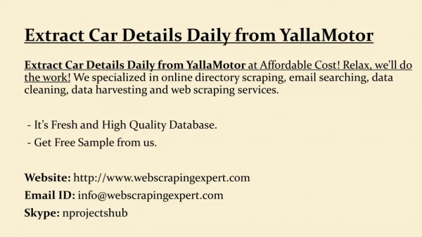 extract car details daily from yallamotor