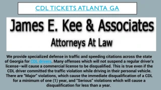 CDL Tickets Atlanta GA