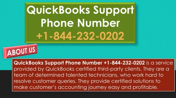 QuickBooks Support Phone Number  1-844-232-0202