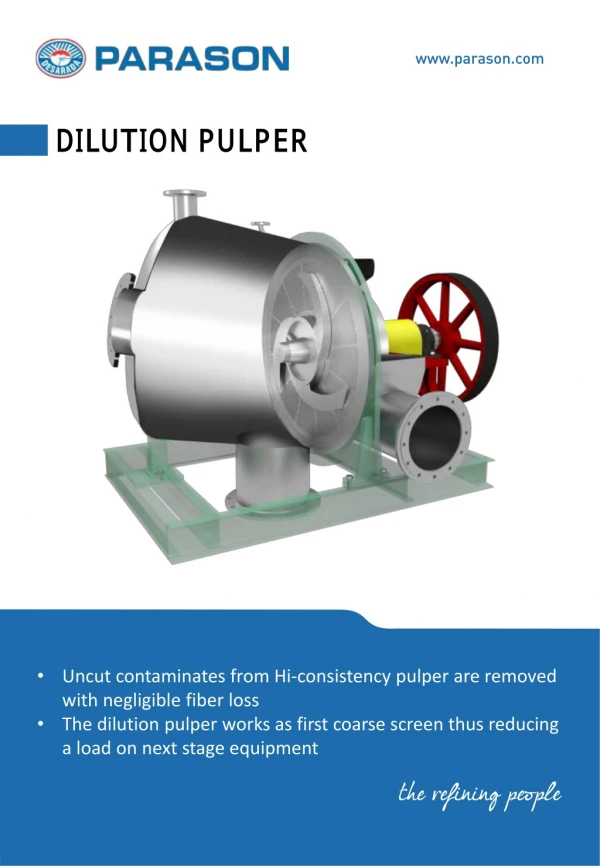 Excellent Dilution Pulper For Your Paper Mill