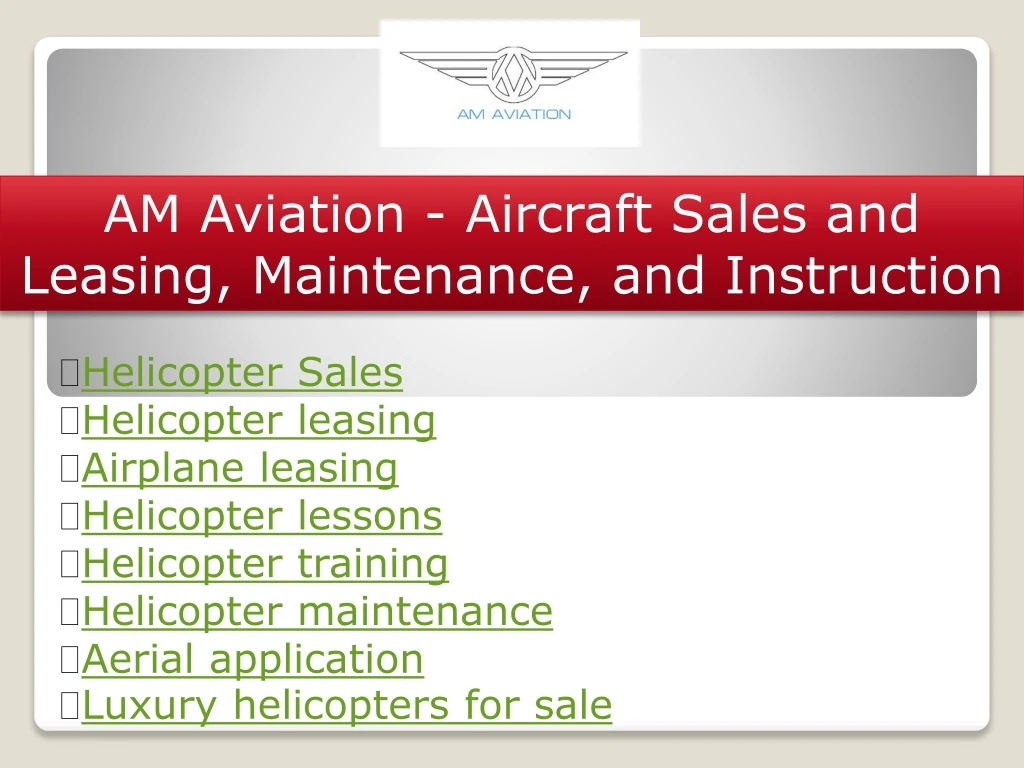 am aviation aircraft sales and leasing