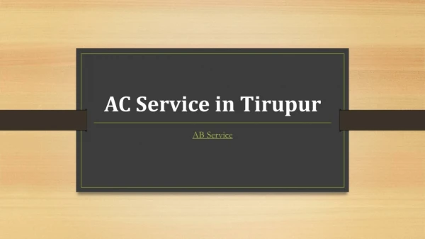 AC Service in Tirupur