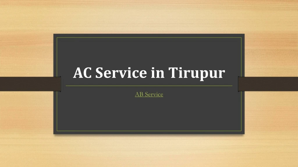 ac service in tirupur