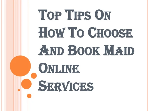 How to Check and Book Maid Online Services?