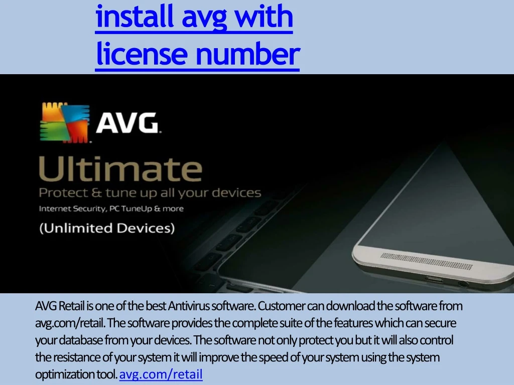 install avg with license number