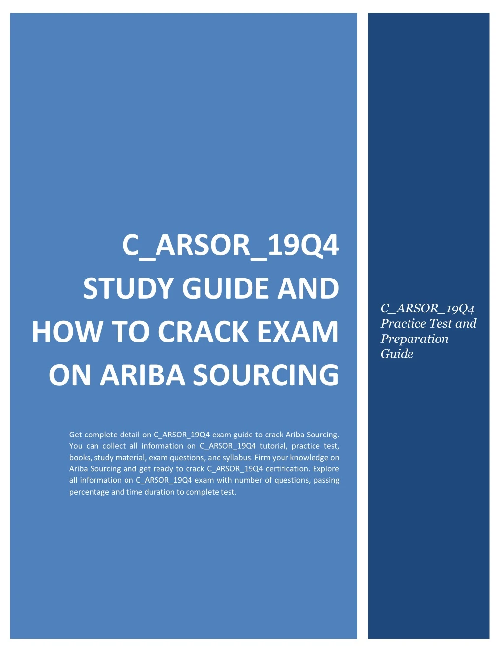 c arsor 19q4 study guide and how to crack exam