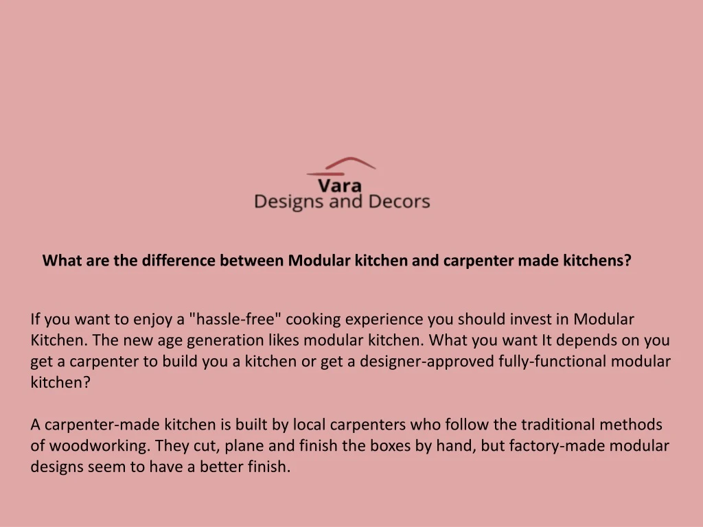 what are the difference between modular kitchen