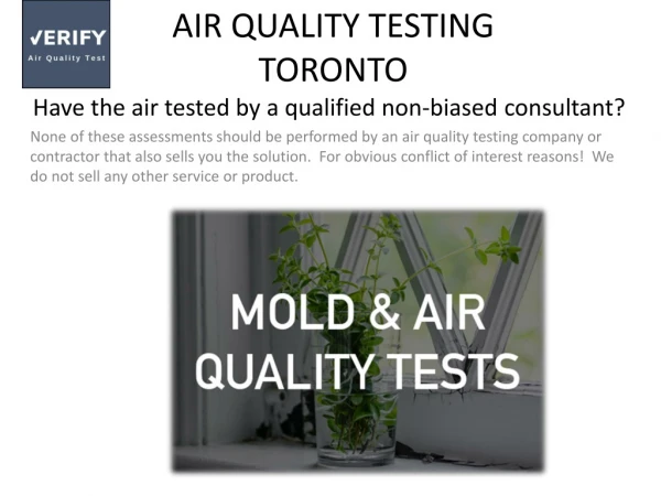 Indoor Air quality tesing Toronto