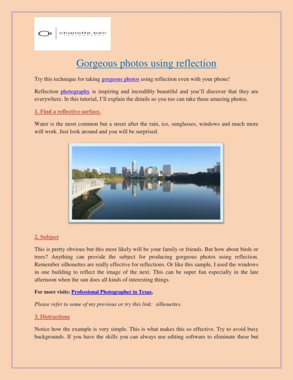 gorgeous photos using reflection
