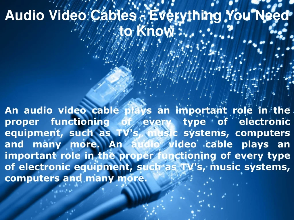 audio video cables everything you need to know