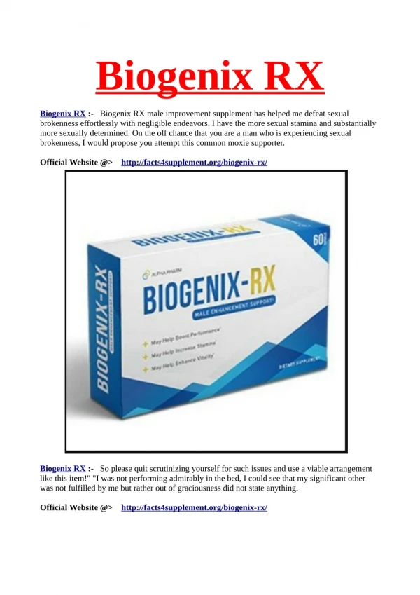 Understand The Background Of Biogenix RX Now