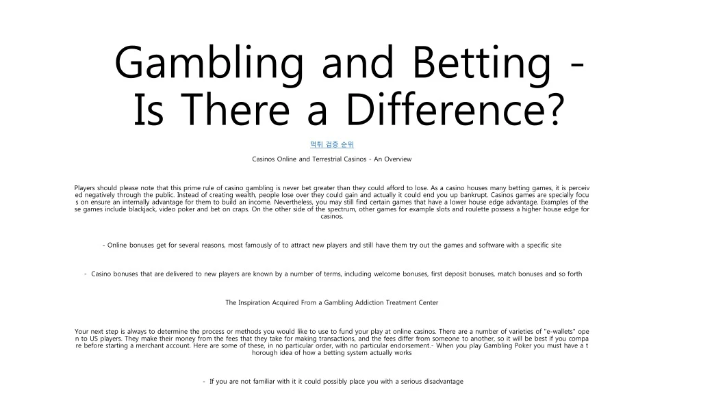 gambling and betting is there a difference