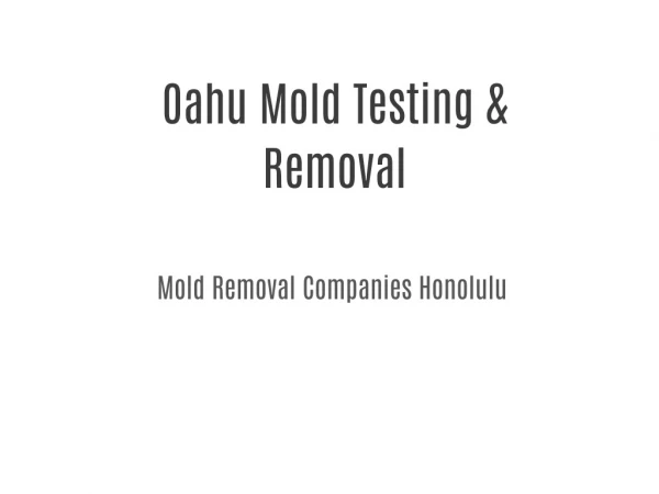 Oahu Mold Testing & Removal