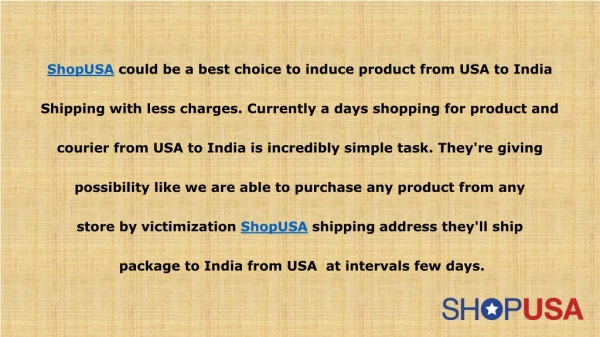 Shipping couriers from USA to India @ Cheapest price - SHOPUSA