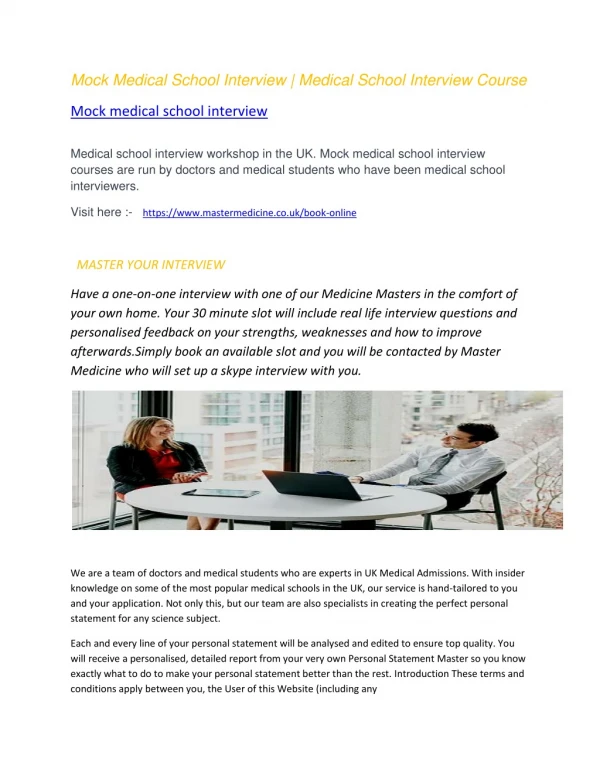 mock medical school interview medical school