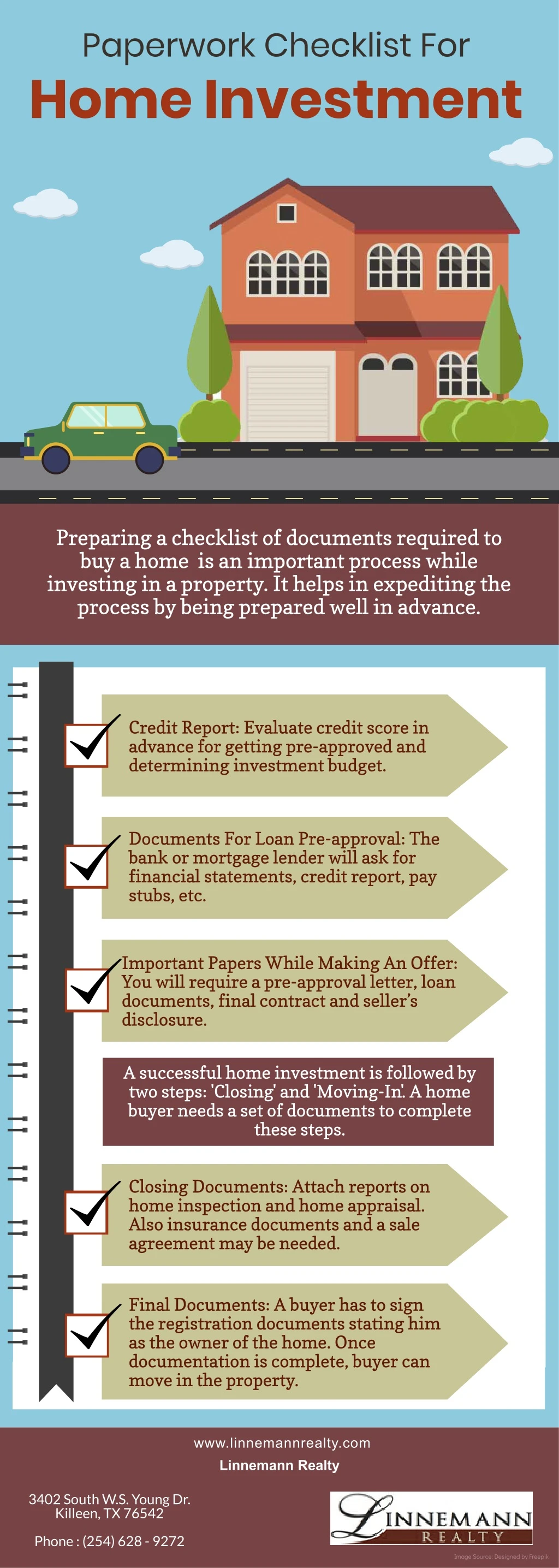 paperwork checklist for home investment