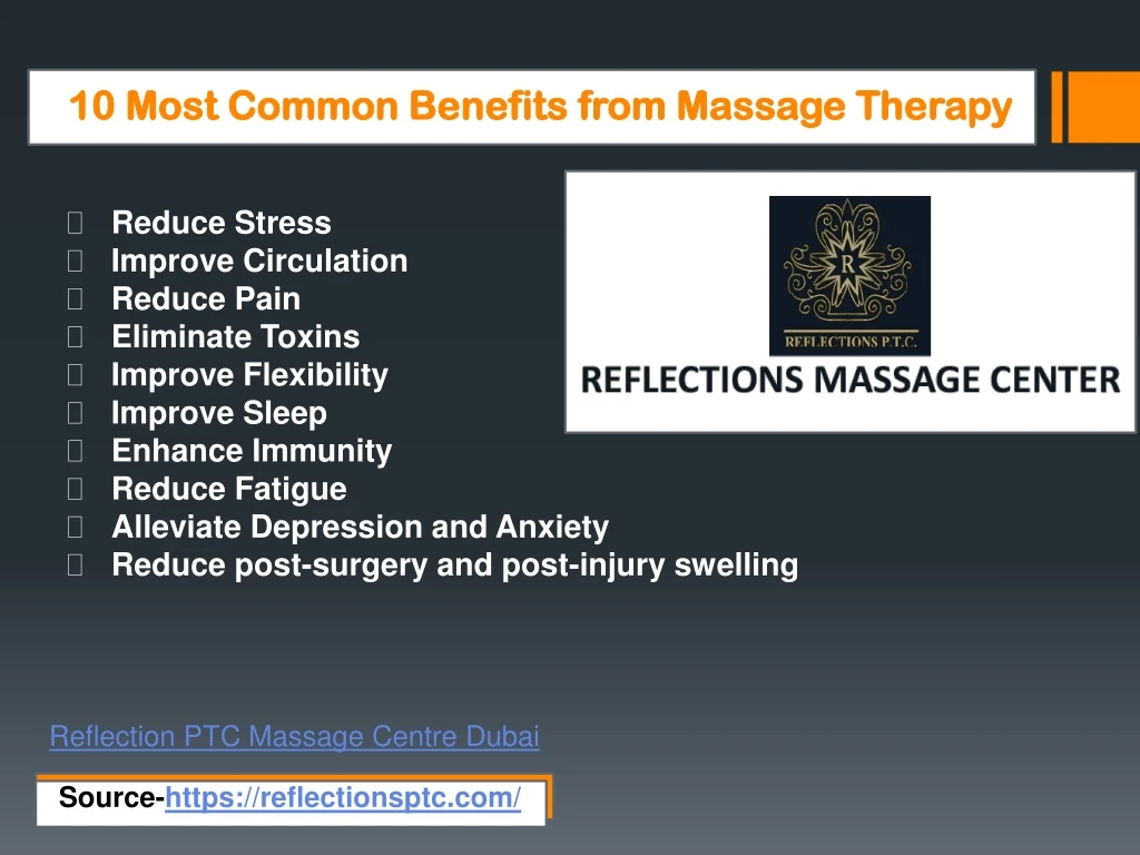 10 most common benefits from massage therapy