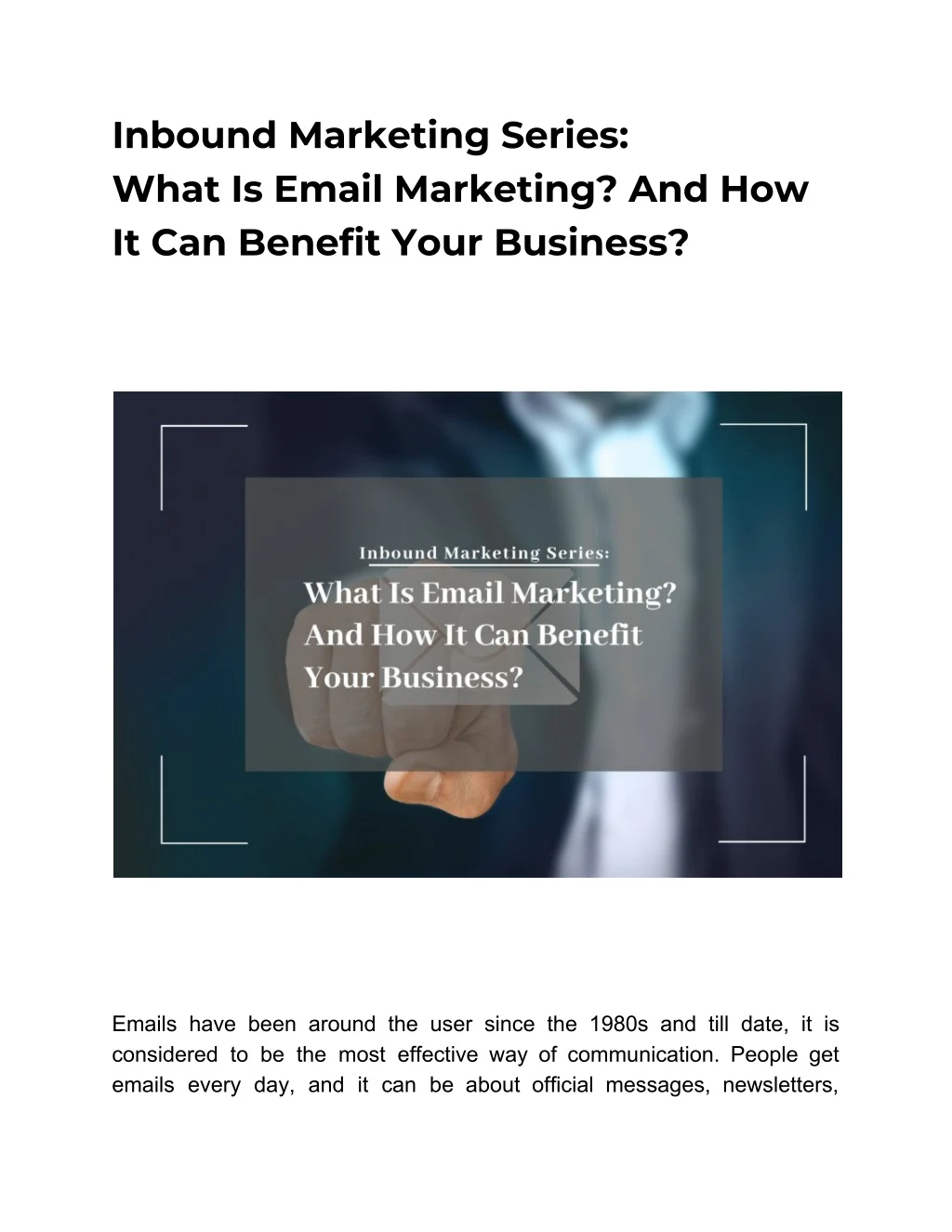 inbound marketing series what is email marketing